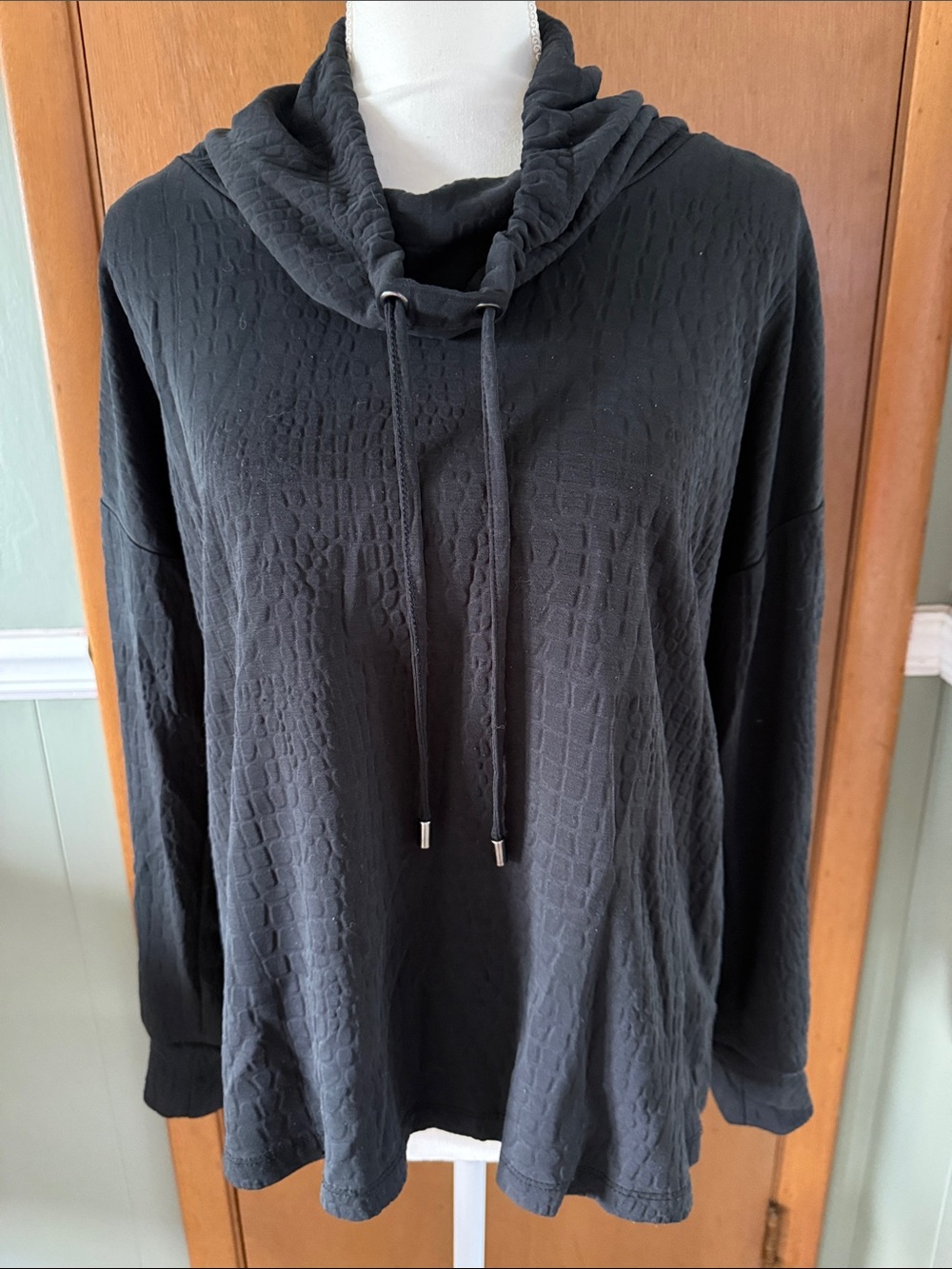 Rachel Zoe Black Knit Top with Subtle Texture Size M